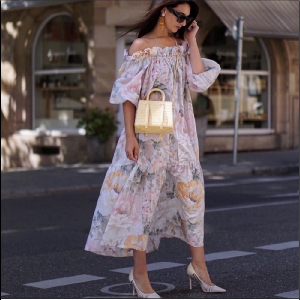 H&M Floral Off-the-shoulder Dress
